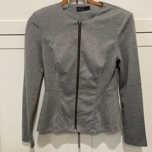 Grey peplum ponte jacket